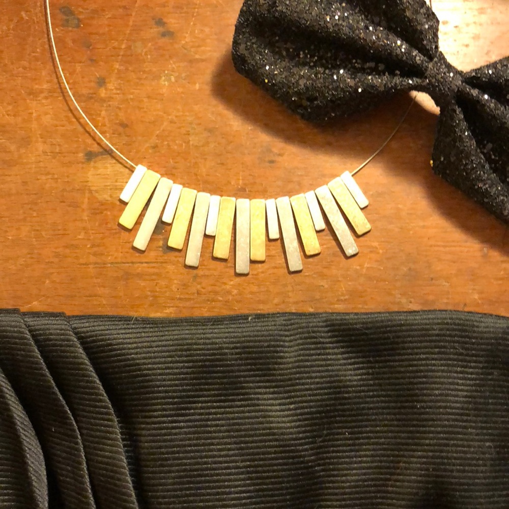 Silver and gold modern necklace